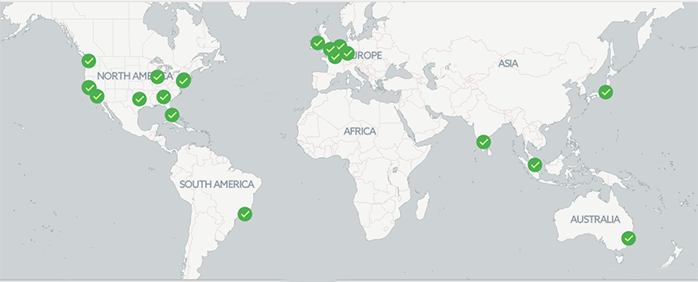 PALSS global CDN points of presence coverage map